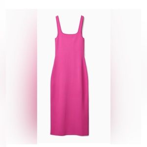 Cos knitted tube dress in Barbie pink size small